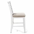 Furniture of America Mandelin Rustic Fabric Padded Pub Chair in White (Set of 2)