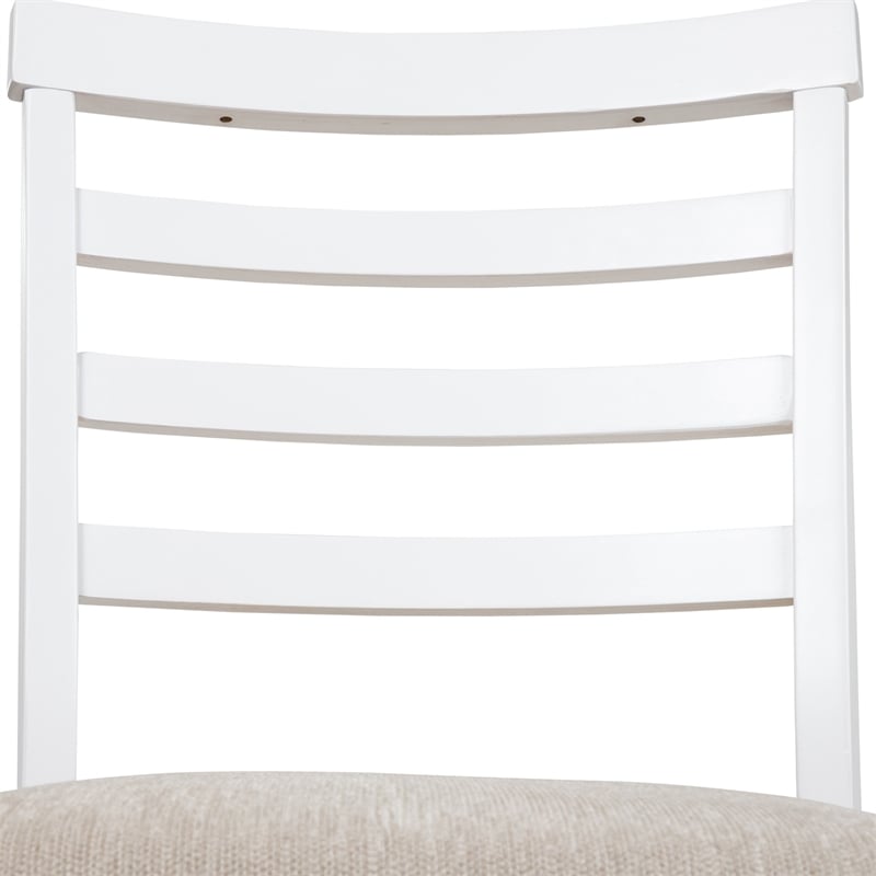 Furniture of America Mandelin Rustic Fabric Padded Pub Chair in White (Set of 2)