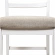 Furniture of America Mandelin Rustic Fabric Padded Pub Chair in White (Set of 2)