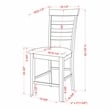 Furniture of America Mandelin Rustic Fabric Padded Pub Chair in White (Set of 2)