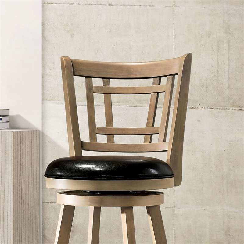 Furniture of America Charleen Wood 29-Inch Swivel Bar Stool in Maple