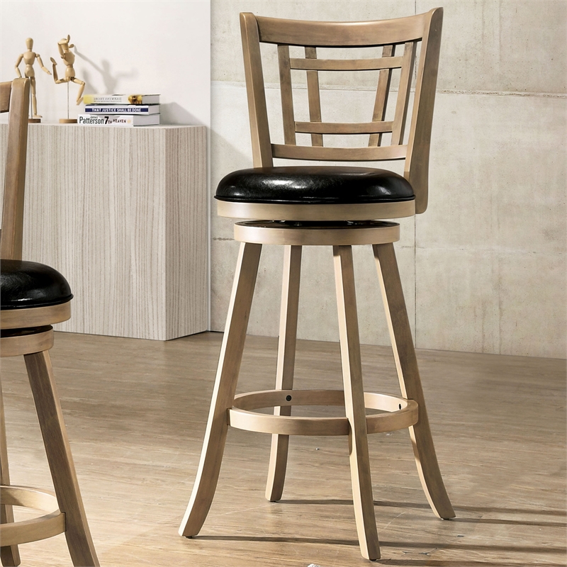 Furniture of America Charleen Wood 29-Inch Swivel Bar Stool in Maple