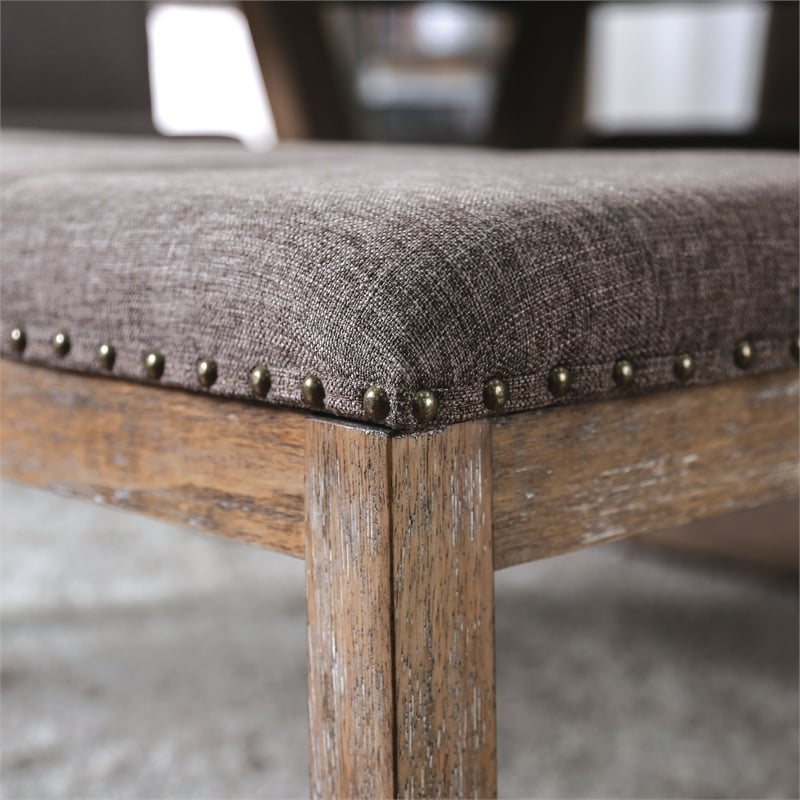 Furniture of America Diez Fabric Padded Side Chair in Natural (Set of 2)