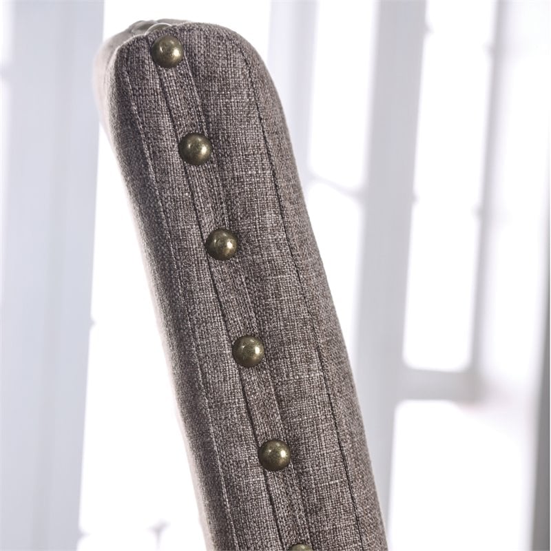 Furniture of America Diez Fabric Padded Side Chair in Natural (Set of 2)