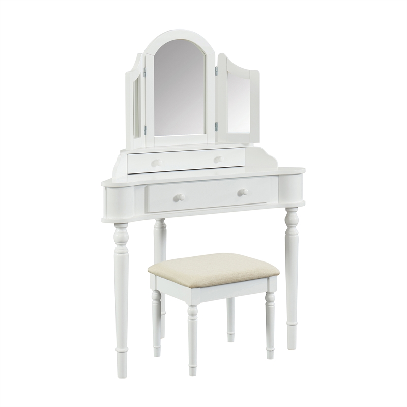 Furniture of America Cristal Transitional Wood 3-Piece Vanity Set in ...