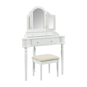furniture of america cristal 2 piece transitional wooden vanity set