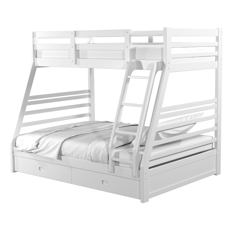 Furniture of America Tomi Wood Twin over Full Storage Bunk Bed in