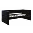 Furniture of America Marlene Contemporary Fabric Daybed with Trundle in Black