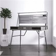 Furniture of America Jairo Industrial Metal 2-Shelf Desk with USB in Silver