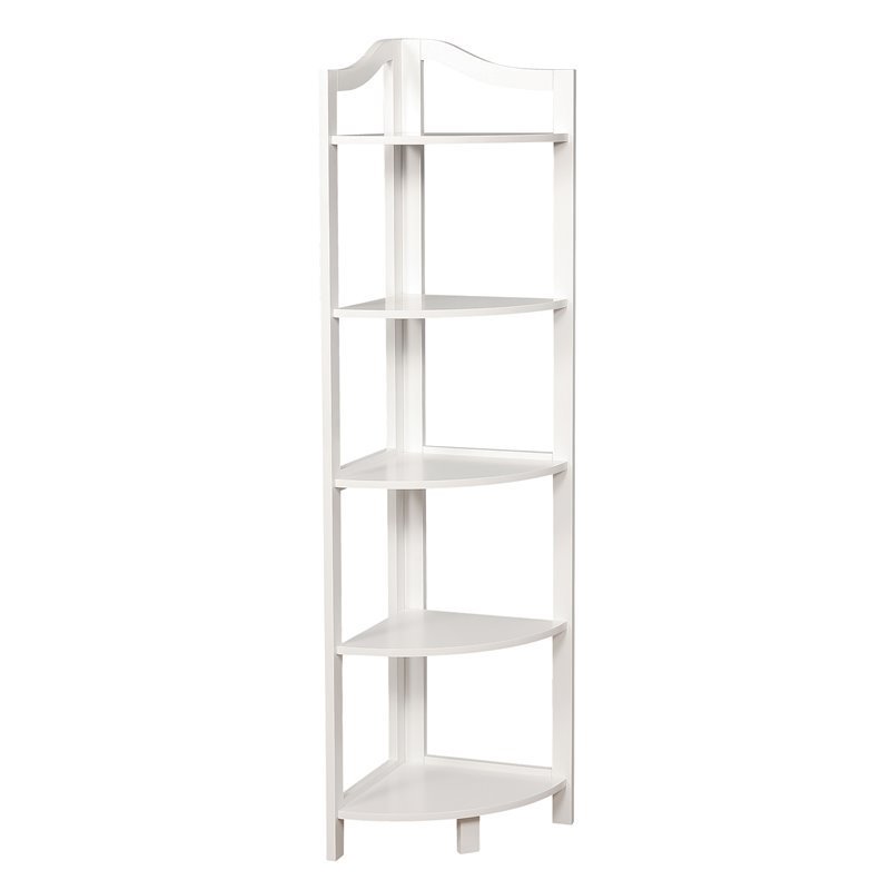 Furniture Of America Emery Transitional, Slim White Ladder Bookcase