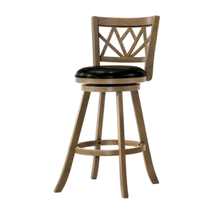 furniture of america vergara transitional solid wood swivel bar stool in maple