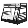Furniture of America Tomi Wood Twin over Full Storage Bunk Bed in Black