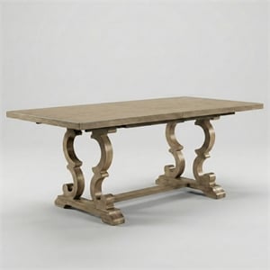 Furniture of America Aggate Solid Wood Dining Table in Rustic Natural Tone