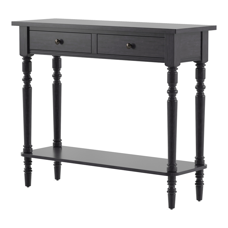 Furniture of America Humphry Transitional Wood 2-Drawer Writing Desk in Gray