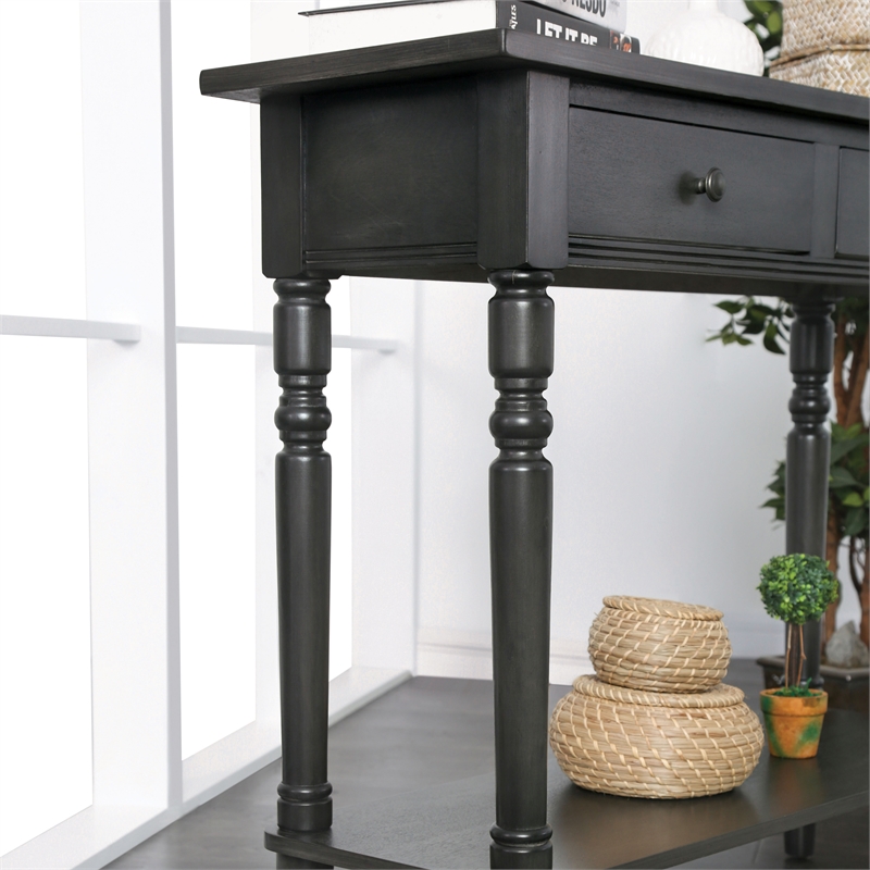 Furniture of America Humphry Transitional Wood 2-Drawer Writing Desk in Gray