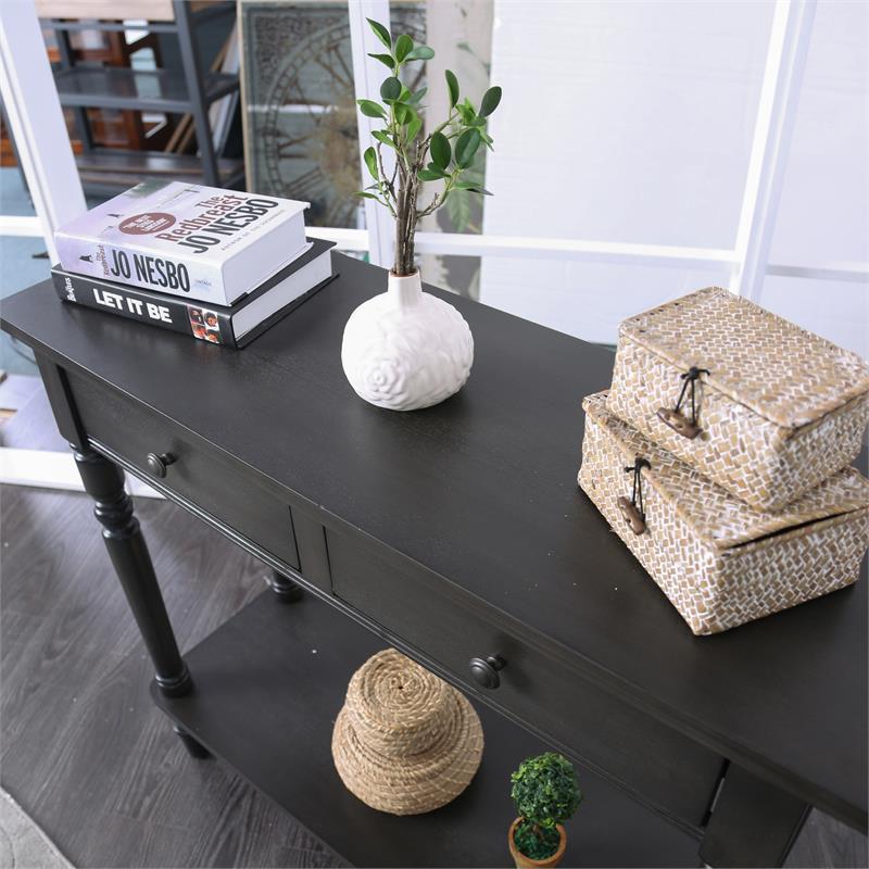 Furniture of America Humphry Transitional Wood 2-Drawer Writing Desk in Gray