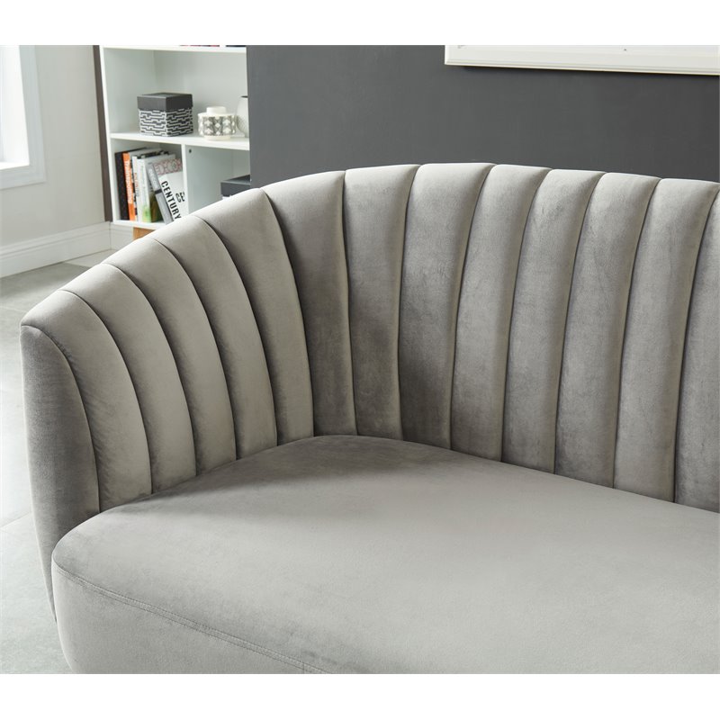 Furniture of America Darque Contemporary Fabric Upholstered Loveseat in Gray