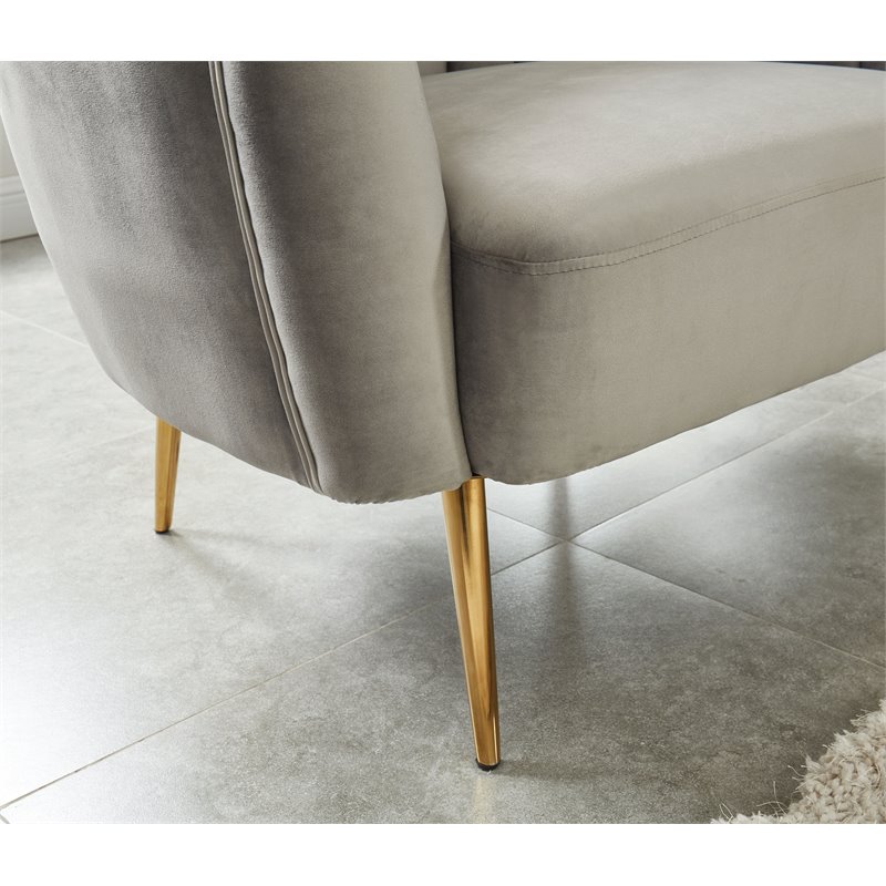 Furniture of America Darque Contemporary Fabric Upholstered Loveseat in Gray