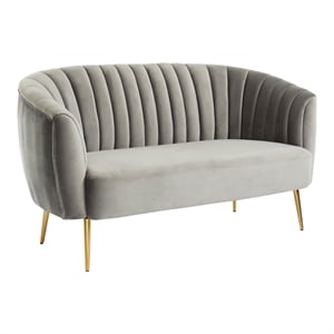 Furniture of America Darque Contemporary Fabric Upholstered Loveseat in Gray