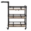 Furniture of America Byson Industrial Metal Bar Cart in Sand Black