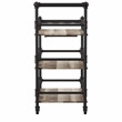Furniture of America Byson Industrial Metal Bar Cart in Sand Black