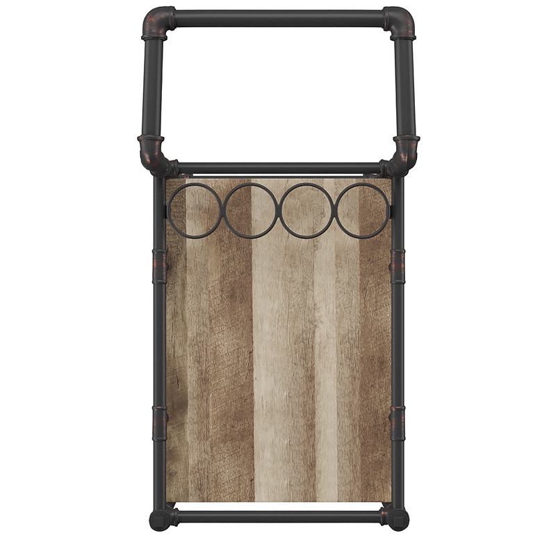 Furniture of America Byson Industrial Metal Bar Cart in Sand Black