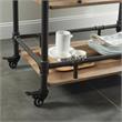 Furniture of America Byson Industrial Metal Bar Cart in Sand Black