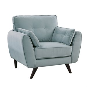 furniture of america haron mid-century fabric accent chair in light teal blue