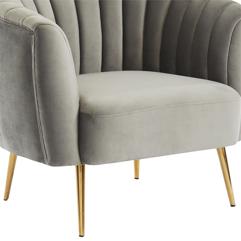 Furniture of America Darque Fabric Upholstered Accent Chair in Gray