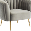 Furniture of America Darque Fabric Upholstered Accent Chair in Gray
