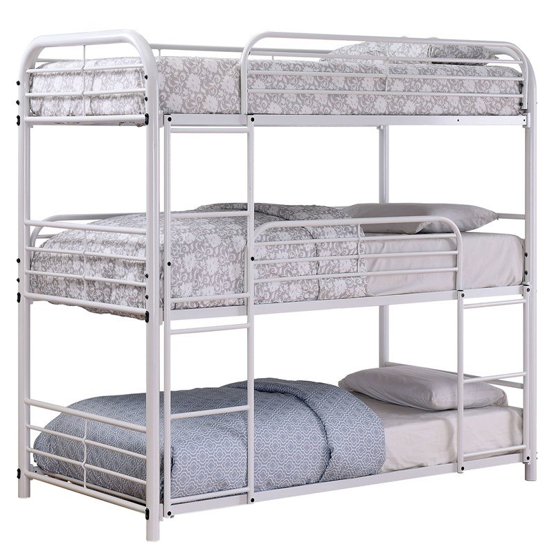 Furniture Of America Jasper Industrial, How To Put A Metal Triple Bunk Bed Together