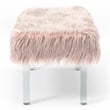 Furniture of America Raven II Contemporary Fabric Upholstered Bench in Pink