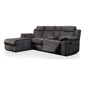 furniture of america deydon transitional left facing chenille fabric upholstered reclining sectional