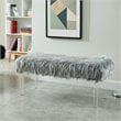 Furniture of America Raven II Contemporary Fabric Upholstered Bench in Gray