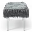 Furniture of America Raven II Contemporary Fabric Upholstered Bench in Gray