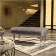 Furniture of America Raven II Contemporary Fabric Upholstered Bench in Gray