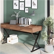 Furniture of America Riley Wood 3-Drawer Writing Desk with USB in Oak and Black