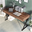 Furniture of America Riley Wood 3-Drawer Writing Desk with USB in Oak and Black