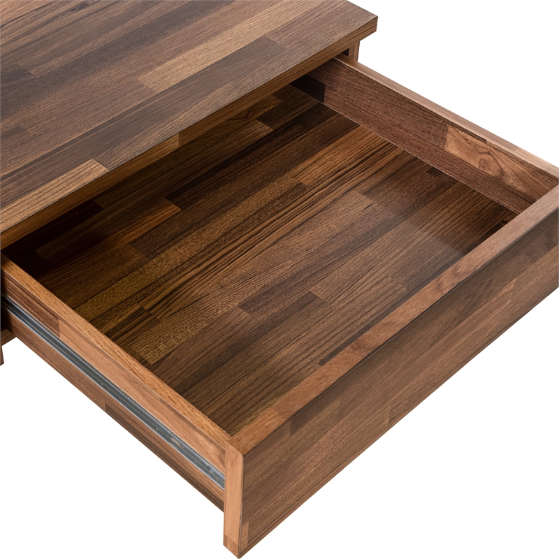 Furniture of America Riley Wood 3-Drawer Writing Desk with USB in Oak and Black
