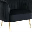 Furniture of America Darque Fabric Upholstered Accent Chair in Black/Gold