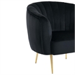Furniture of America Darque Fabric Upholstered Accent Chair in Black/Gold