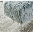Furniture of America Raven I Contemporary Fabric Upholstered Ottoman in Gray