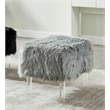 Furniture of America Raven I Contemporary Fabric Upholstered Ottoman in Gray