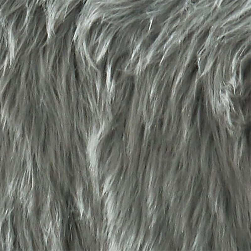 Furniture of America Raven I Contemporary Fabric Upholstered Ottoman in Gray