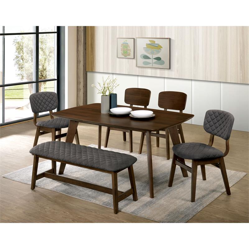Furniture of America Jaykub Walnut Mid-century Wood Side Chair (Set of 2)