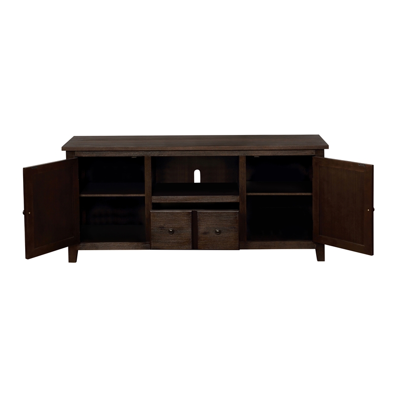Furniture of America Burke Transitional 60inch TV Stand in Dark Oak