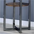 Furniture of America Barker Industrial Glass Top End Table in Black Chrome