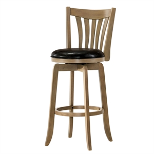 furniture of america chrystie transitional solid wood swivel bar stool in maple