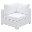 Furniture of America Arthur Contemporary Rattan Patio Corner Chair in White