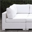 Furniture of America Arthur Contemporary Rattan Patio Corner Chair in White